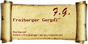 Freiberger Gergő névjegykártya